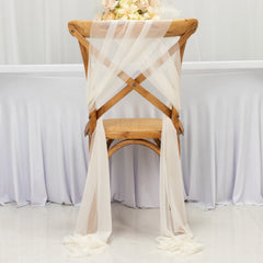 20-Pack Sheer Chair Drape Decor in Ivory – 9ft Shimmer Sash, Wrinkle-Free