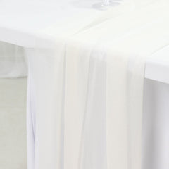 20-Pack 9ft Sheer Table Runners – Ivory Shimmer Sheer Drapes, Wrinkle-Free