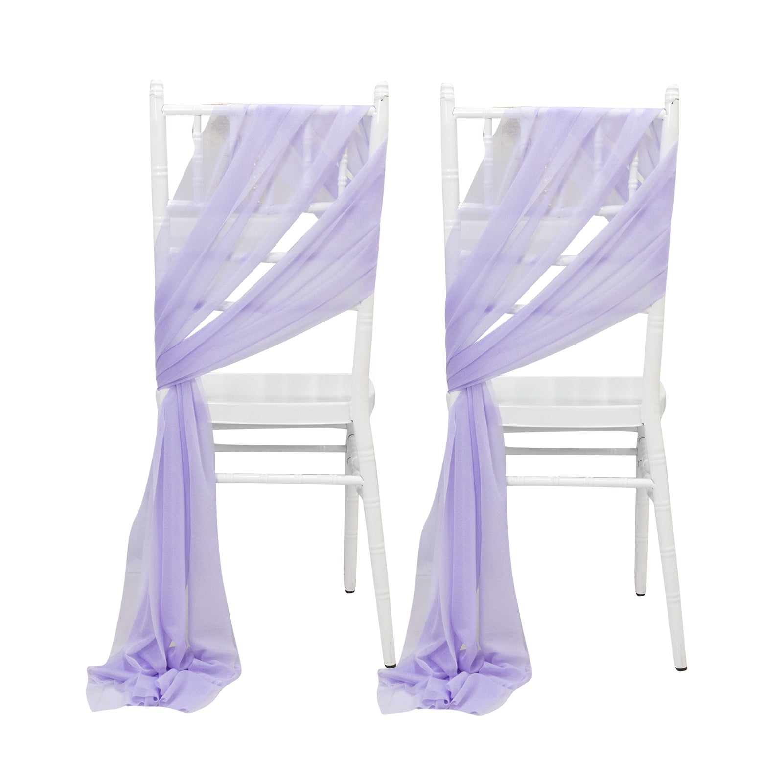 20-Pack Sheer Chair Drape Decor in Lavender Lilac – 9ft Shimmer Sash, Wrinkle-Free