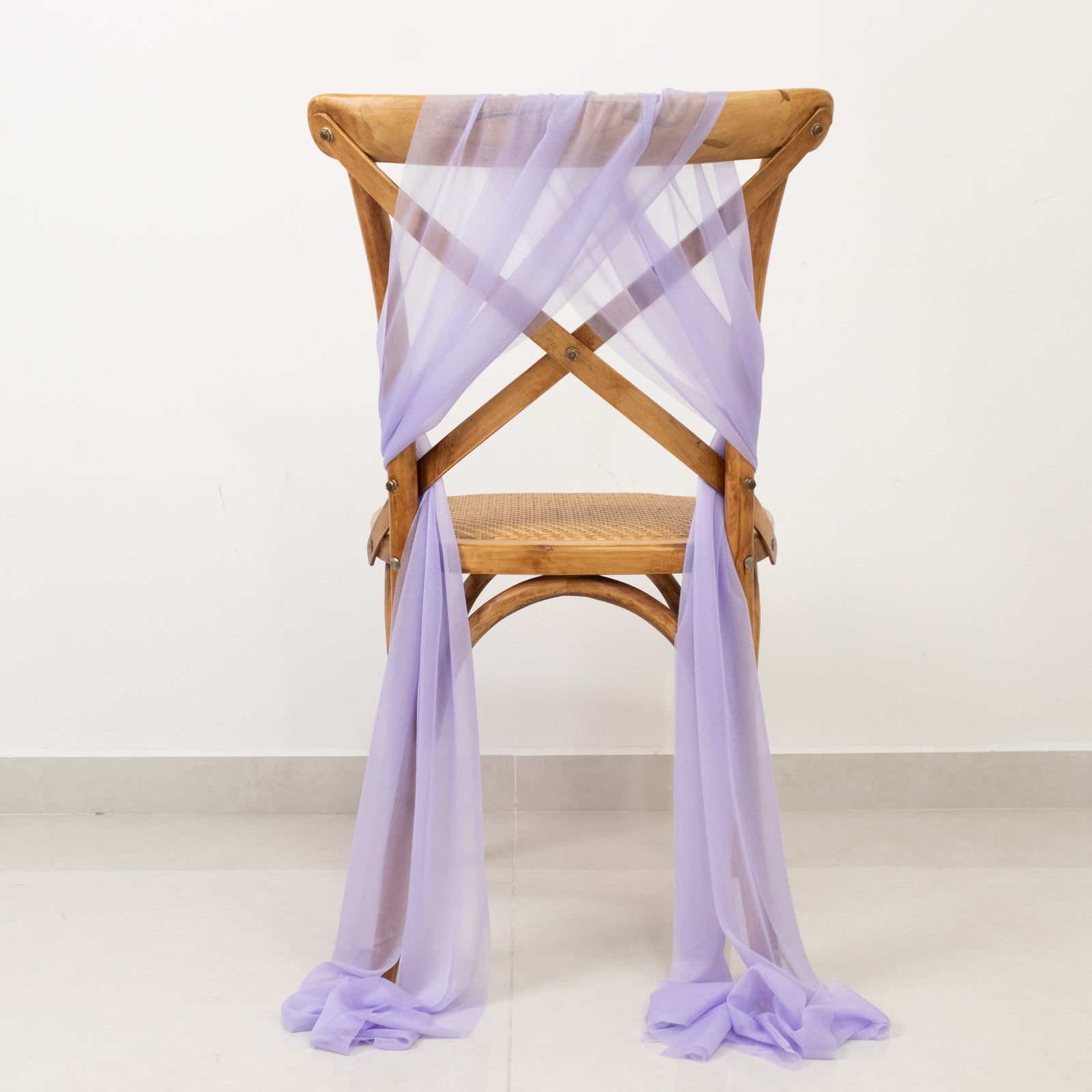 20-Pack Sheer Chair Drape Decor in Lavender Lilac – 9ft Shimmer Sash, Wrinkle-Free