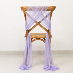 20-Pack Sheer Chair Drape Decor in Lavender Lilac – 9ft Shimmer Sash, Wrinkle-Free