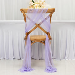 20-Pack Sheer Chair Drape Decor in Lavender Lilac – 9ft Shimmer Sash, Wrinkle-Free