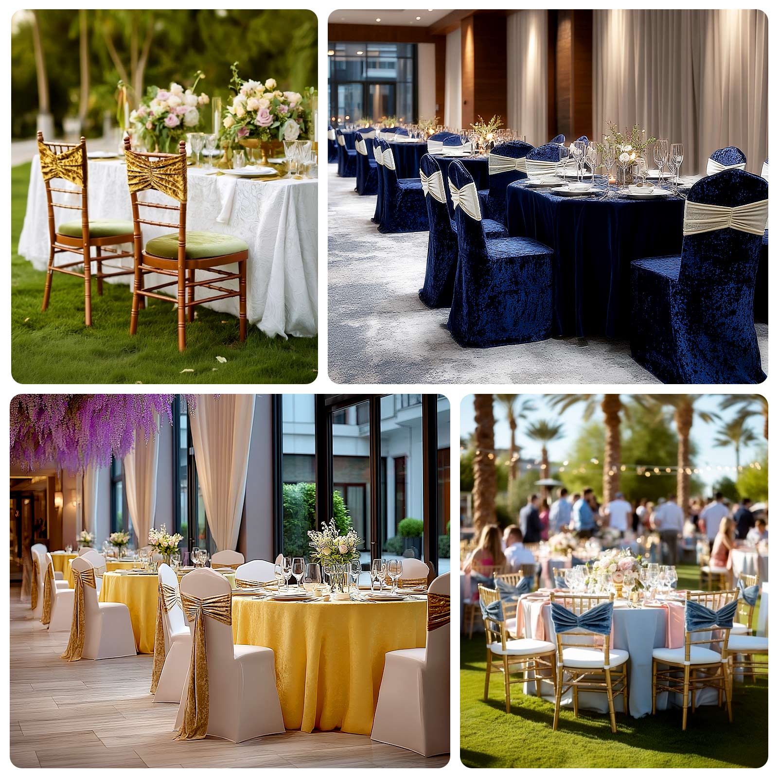 5 Pack Crushed Velvet Chair Bands Sage Green Wide Ruffle Style - Textured Chair Sashes for Stunning Event Decor - 8"x15"