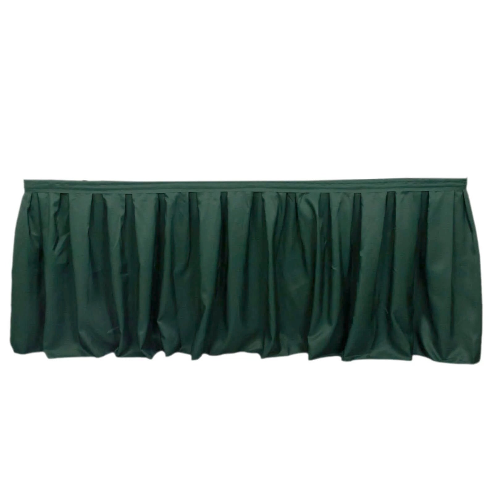 Polyester 21ft Table Skirt Hunter Emerald Green - Classic Pleated Design