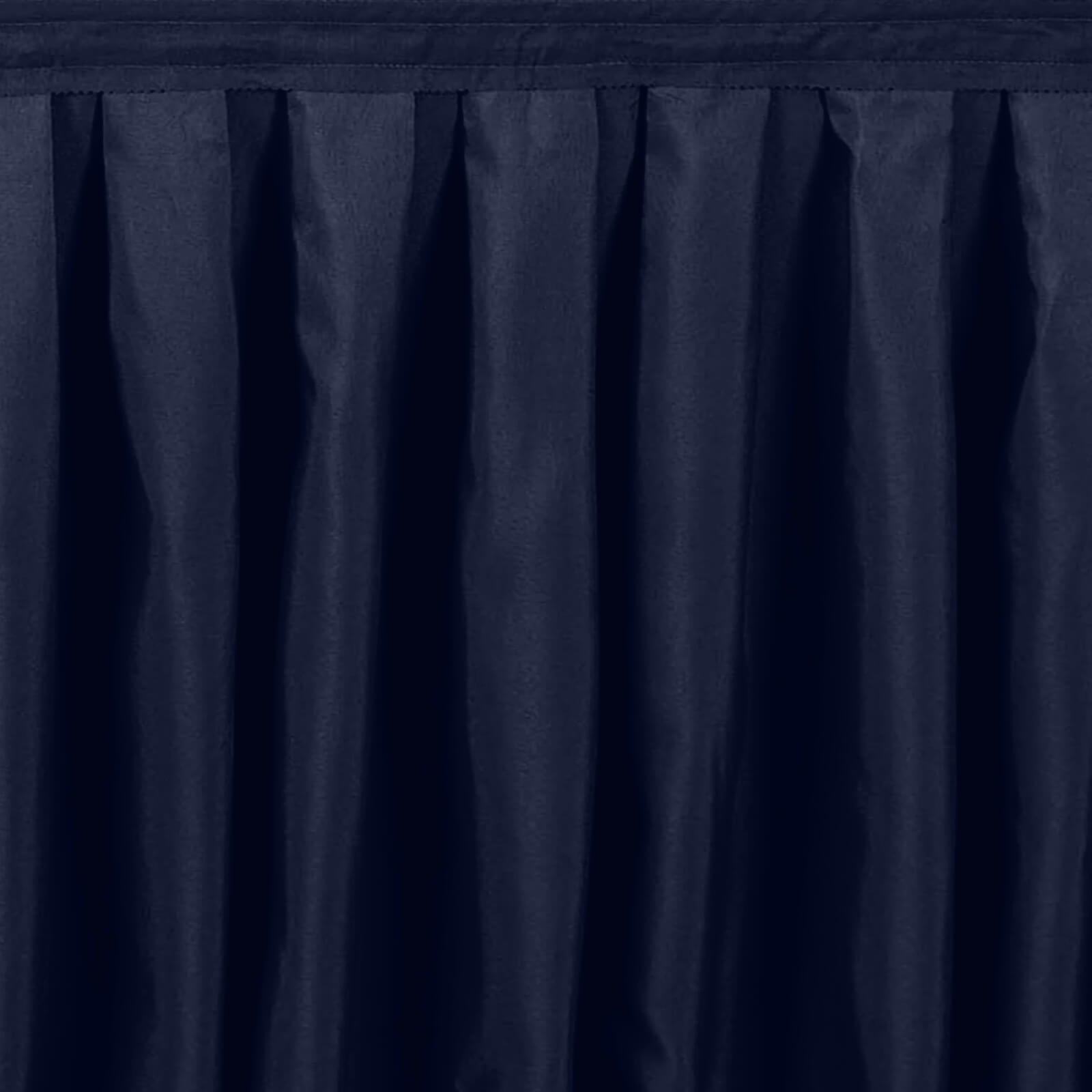 Portable Stage Skirt Navy Blue Polyester Platform Skirting Cloth for Events, Performances & Wedding Staging - 16"x10ft
