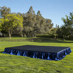 Portable Stage Skirt Navy Blue Polyester Platform Skirting Cloth for Events, Performances & Wedding Staging - 16"x10ft
