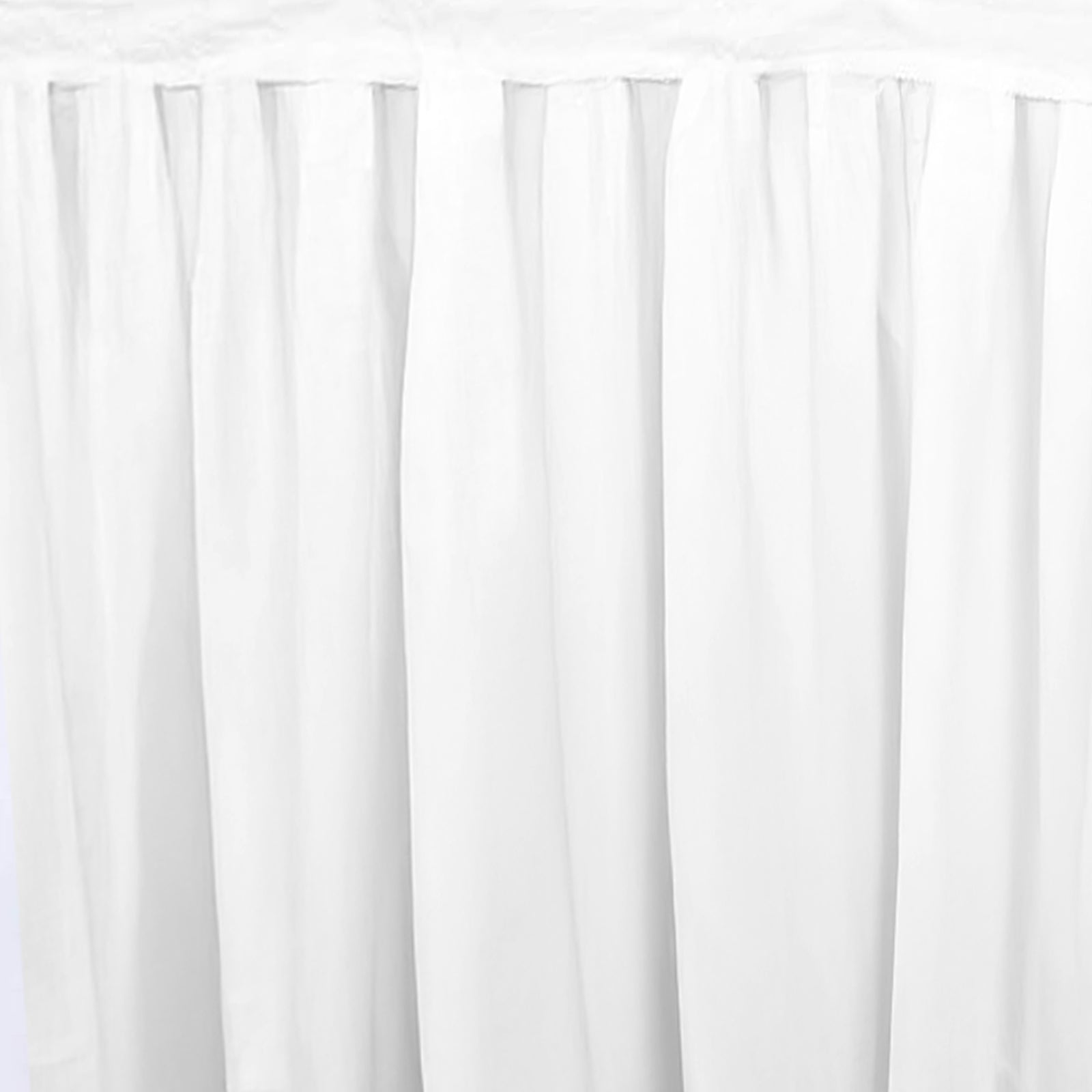 Portable Stage Skirt White Polyester Platform Skirting Cloth for Events, Performances & Wedding Staging - 24"x20ft
