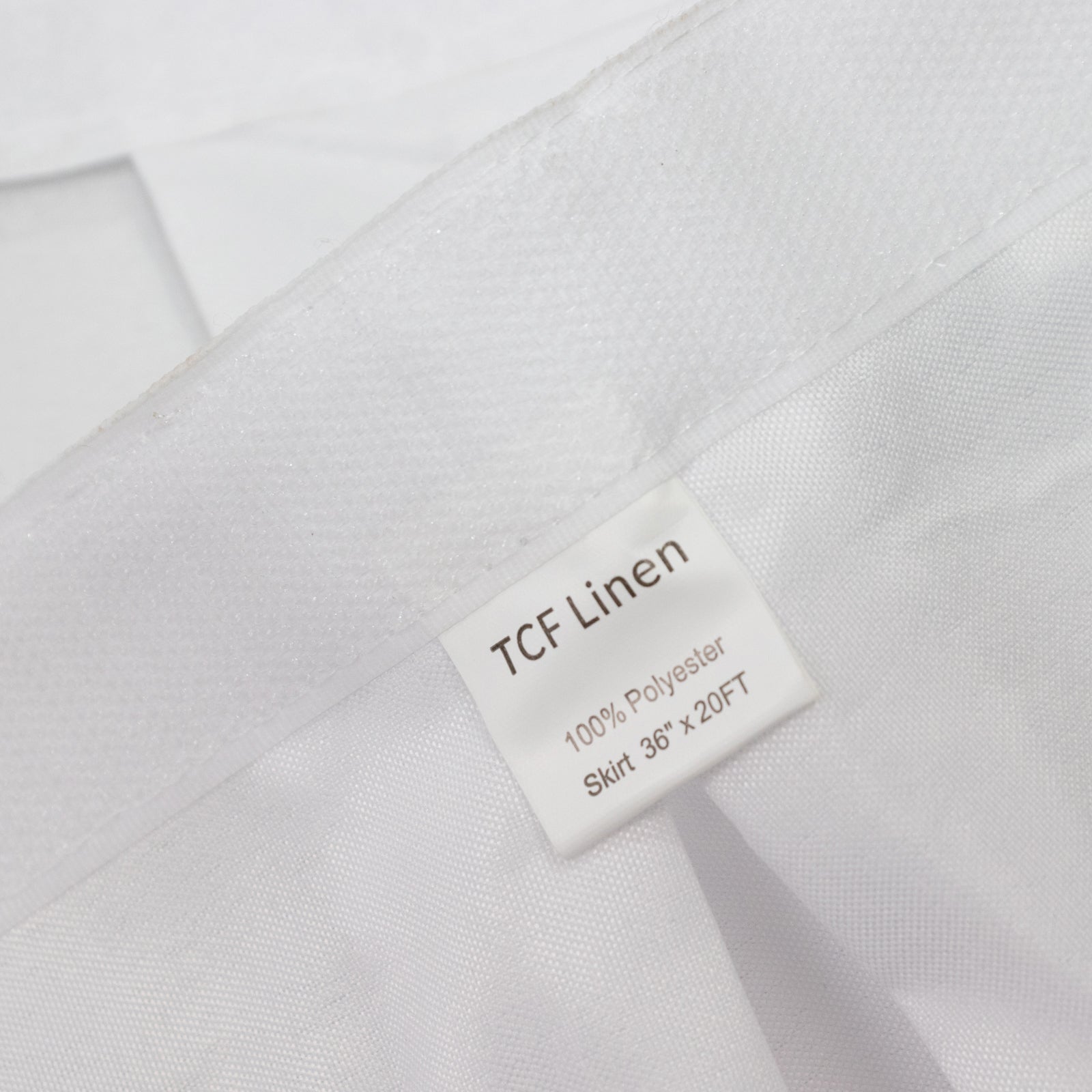 Portable Stage Skirt White Polyester Platform Skirting Cloth for Events, Performances & Wedding Staging - 36"x20ft