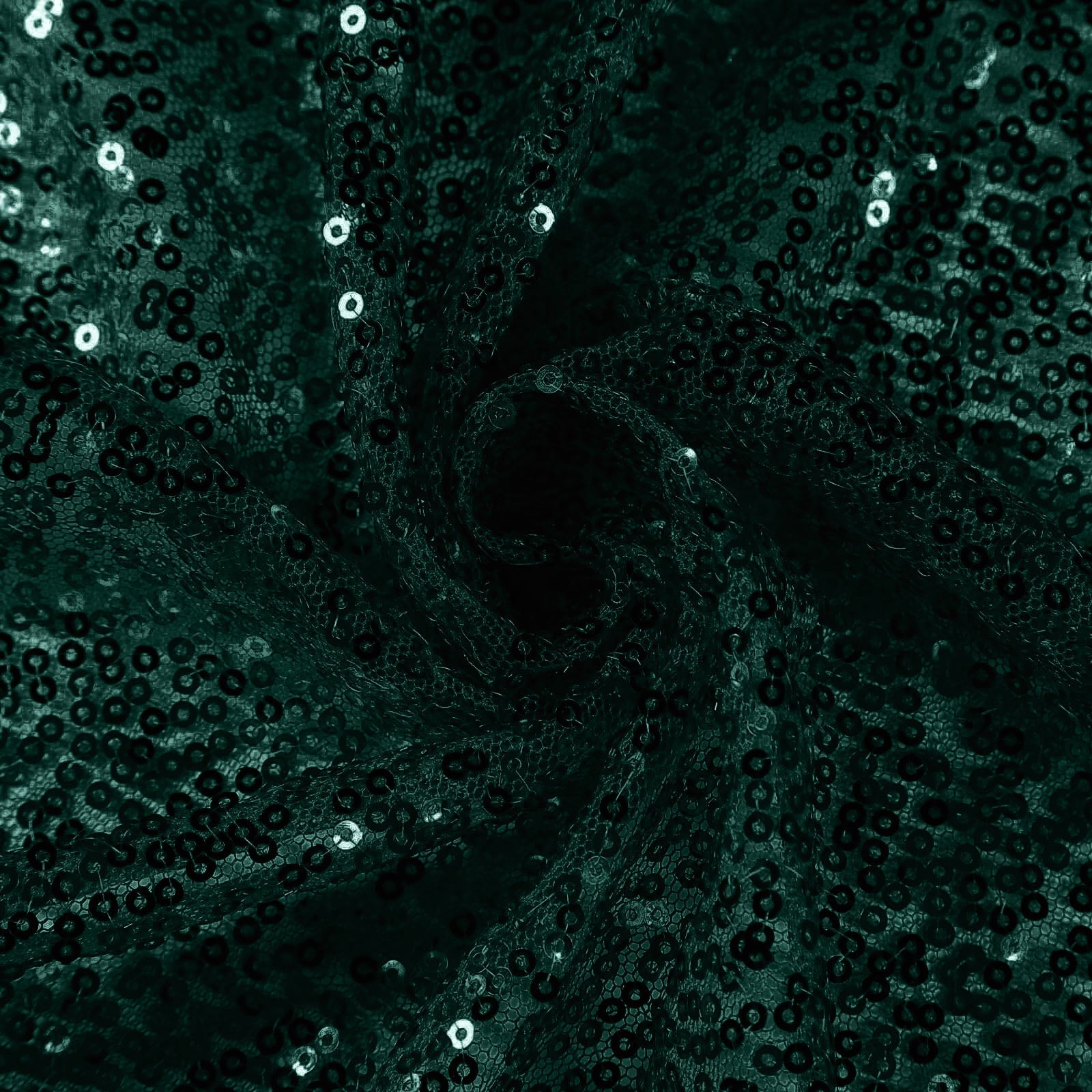 Sequin 132" Round Tablecloth Hunter Emerald Green - Seamless Dazzling Table Cover