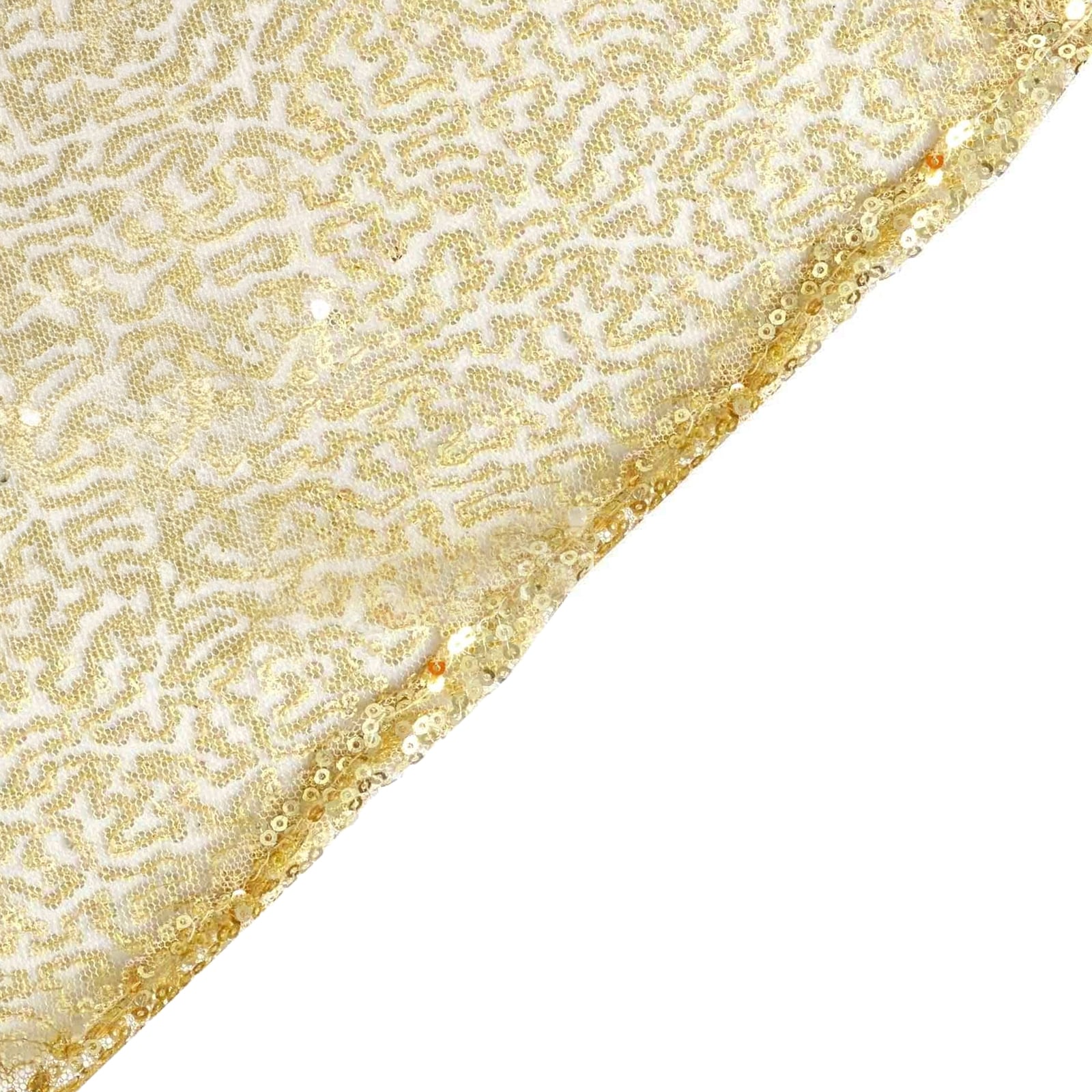 Sequin 90"x132" Rectangle Tablecloth Champagne - Seamless Sparkly Table Cover