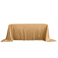 Sequin 90"x132" Rectangle Tablecloth Gold - Seamless Sparkly Design for Luxe Occasions
