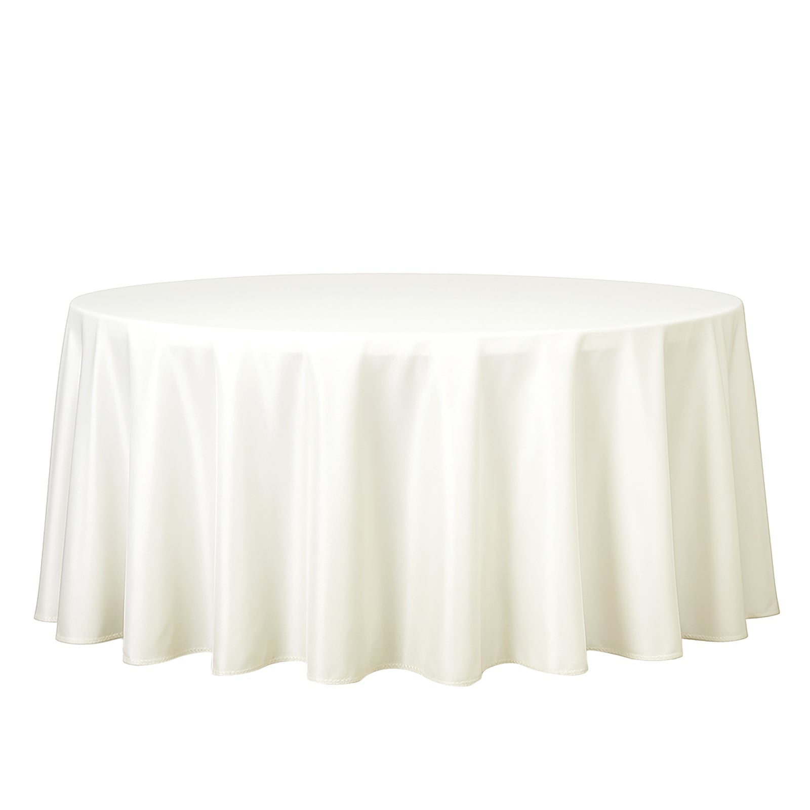 Polyester 108" Round Tablecloth Ivory - Wrinkle-Resistant Table Cover