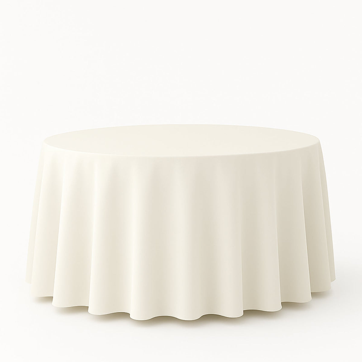 Premium Polyester 108" Round Tablecloth Ivory - Wrinkle-Resistant 220GSM Table Cover