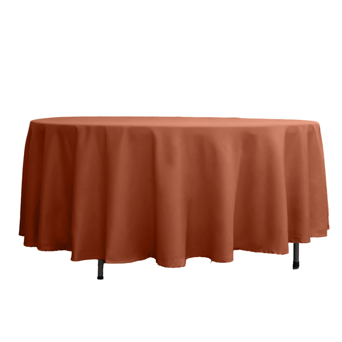 Polyester 108" Round Tablecloth Terracotta (Rust) - Wrinkle-Resistant Table Cover