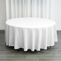 Polyester 108" Round Tablecloth White - Wrinkle-Resistant and Stylish Table Cover