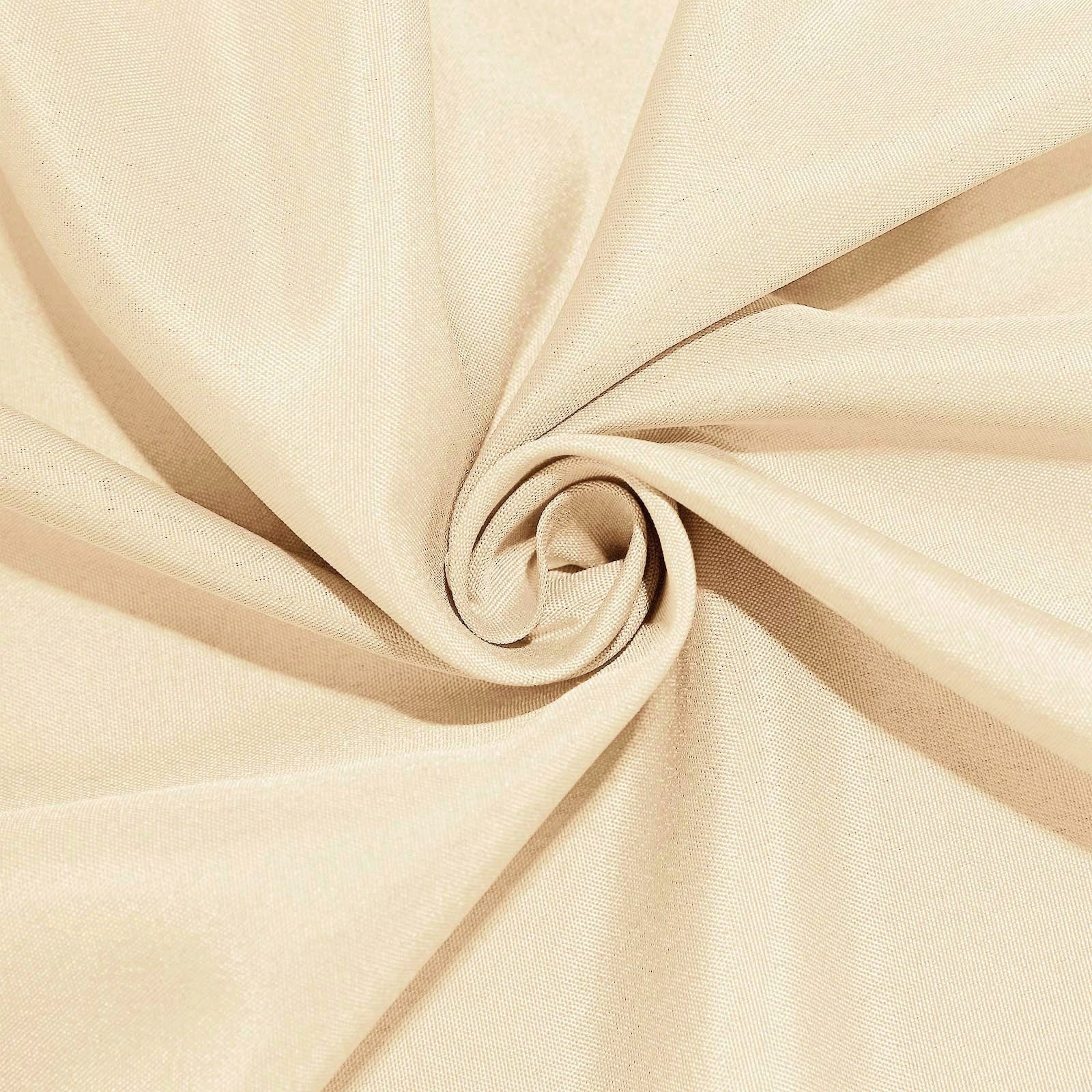 Polyester 120" Round Tablecloth Beige - Seamless Wrinkle-Resistant Table Cover