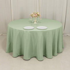 Premium Polyester 120" Round Tablecloth Sage Green - Seamless 220GSM Wrinkle-Resistant Table Cover