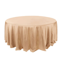 Polyester 132" Round Tablecloth Nude - Seamless Chic Table Cover