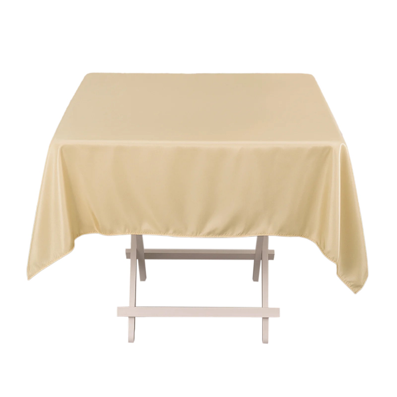 Premium Polyester 54"x54" Square Tablecloth Beige - Stain and Wrinkle-Resistant 220GSM Table Cover