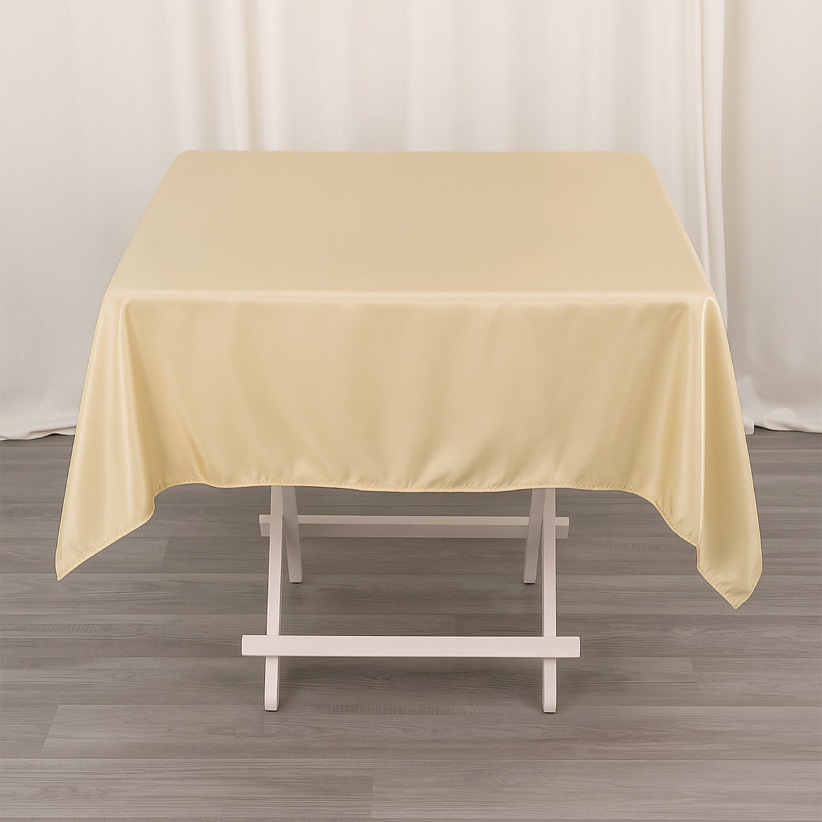 Premium Polyester 54"x54" Square Tablecloth Beige - Stain and Wrinkle-Resistant 220GSM Table Cover