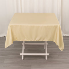 Premium Polyester 54"x54" Square Tablecloth Beige - Stain and Wrinkle-Resistant 220GSM Table Cover
