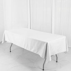 Polyester 54"x96" Rectangle Tablecloth White - Wrinkle-Resistant & Easy-to-Care Table Cover for Weddings & Events