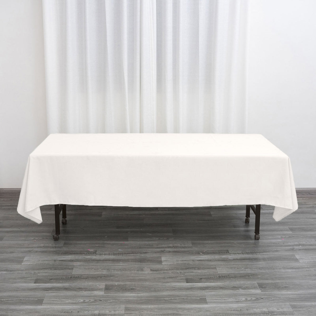 Polyester 60"x102" Rectangle Tablecloth Ivory - Durable and Stylish Table Cover