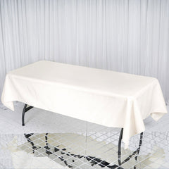 Premium Polyester 60"x102" Rectangle Tablecloth Ivory - Durable 220GSM Wrinkle-Resistant Table Cover