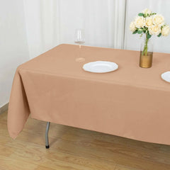Polyester 60"x102" Rectangle Tablecloth Nude - Durable and Stylish Table Cover