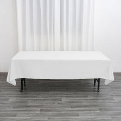 Polyester 60"x102" Rectangle Tablecloth White - Durable and Stylish Table Cover for Special Events
