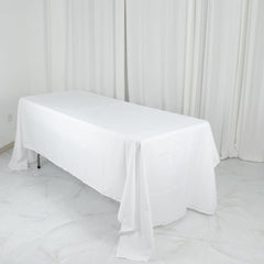 Polyester 60"x126" Rectangle Tablecloth White - Wrinkle-Resistant Table Cover for Weddings & Parties