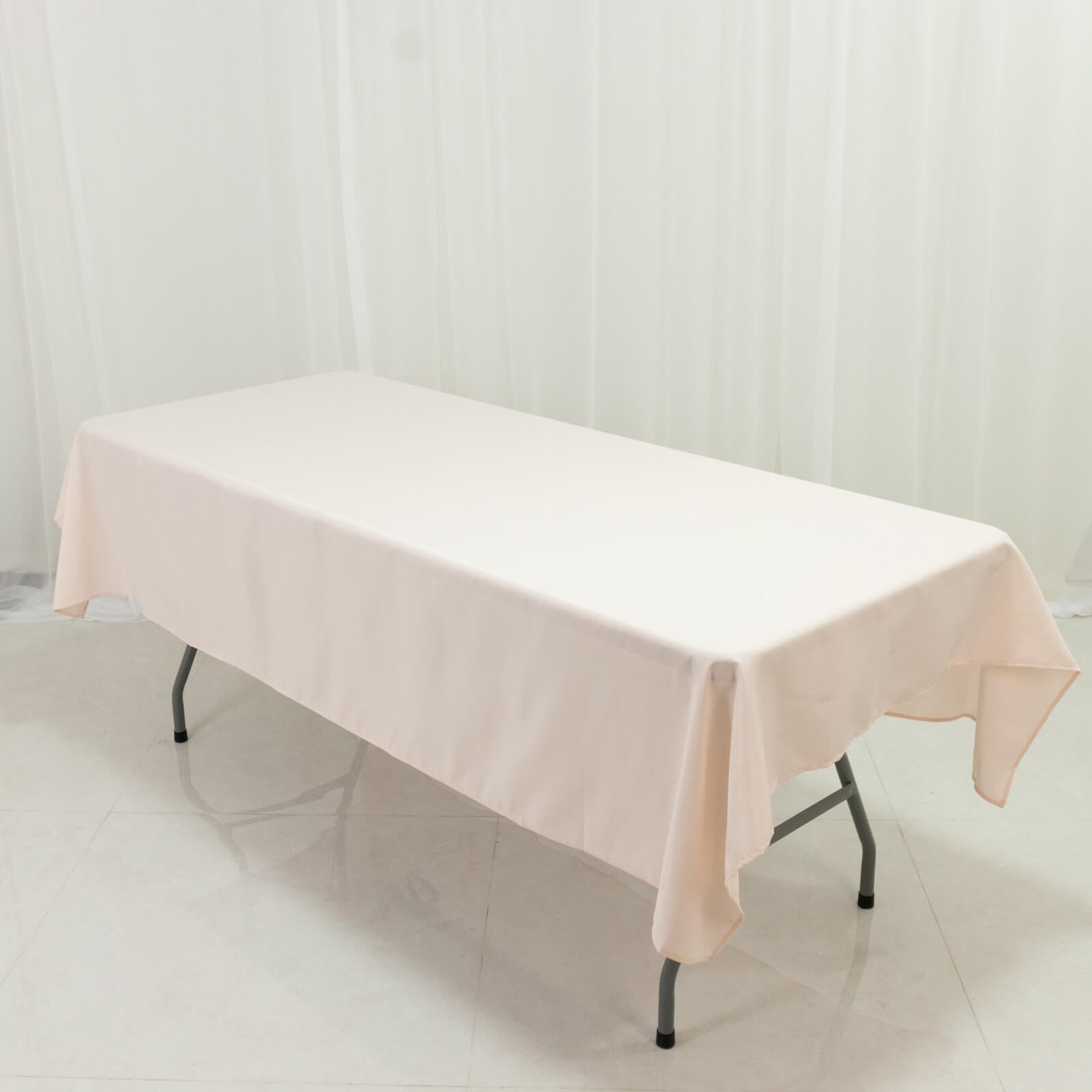 Polyester Tablecloth 60"×84" Blush – Rectangle, Washable & Wrinkle-Resistant, Perfect for Parties