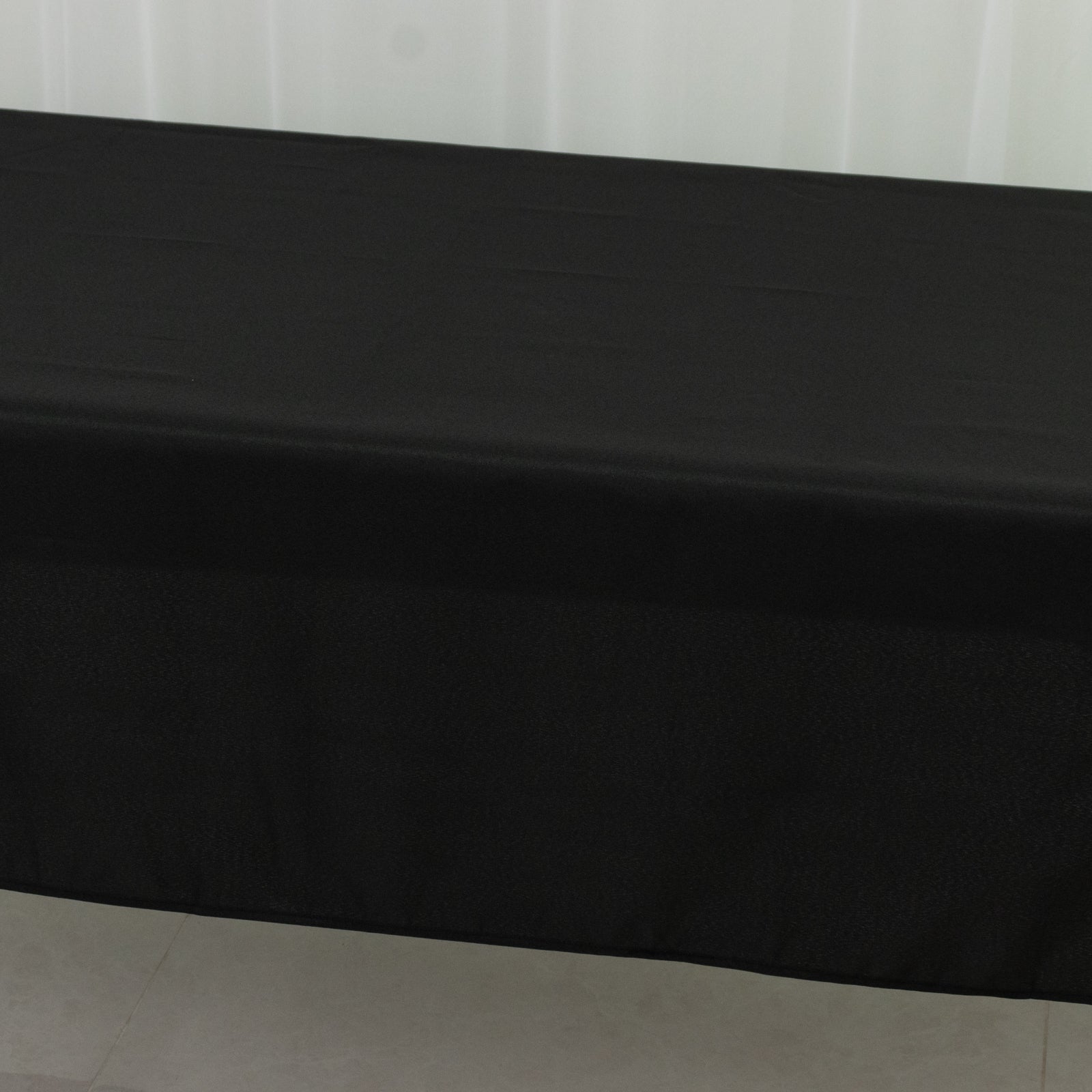 Polyester Tablecloth 60"×84" Black – Rectangle, Washable & Wrinkle-Resistant, Perfect for Parties