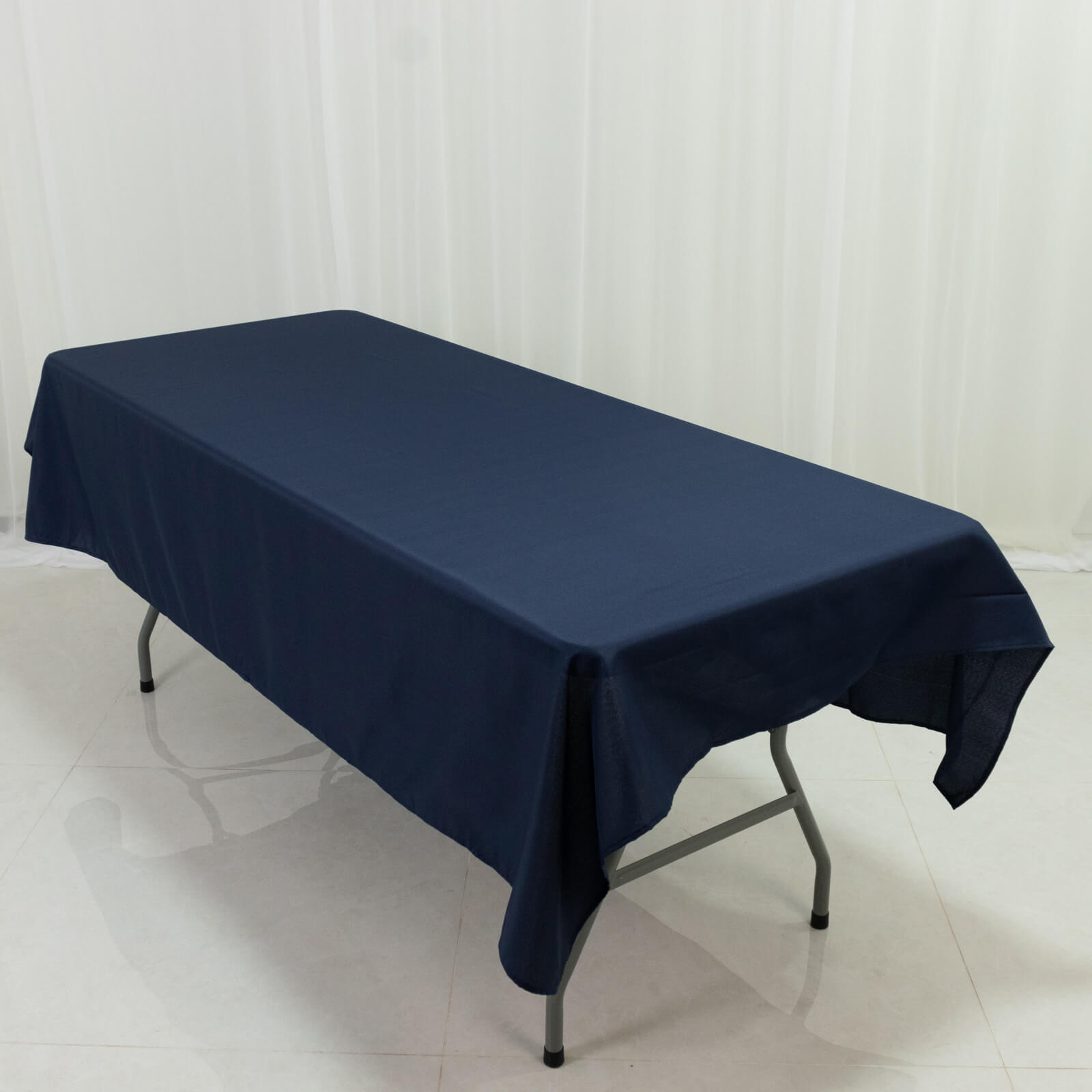 Polyester Tablecloth 60"×84" Navy Blue – Rectangle, Washable & Wrinkle-Resistant, Perfect for Parties