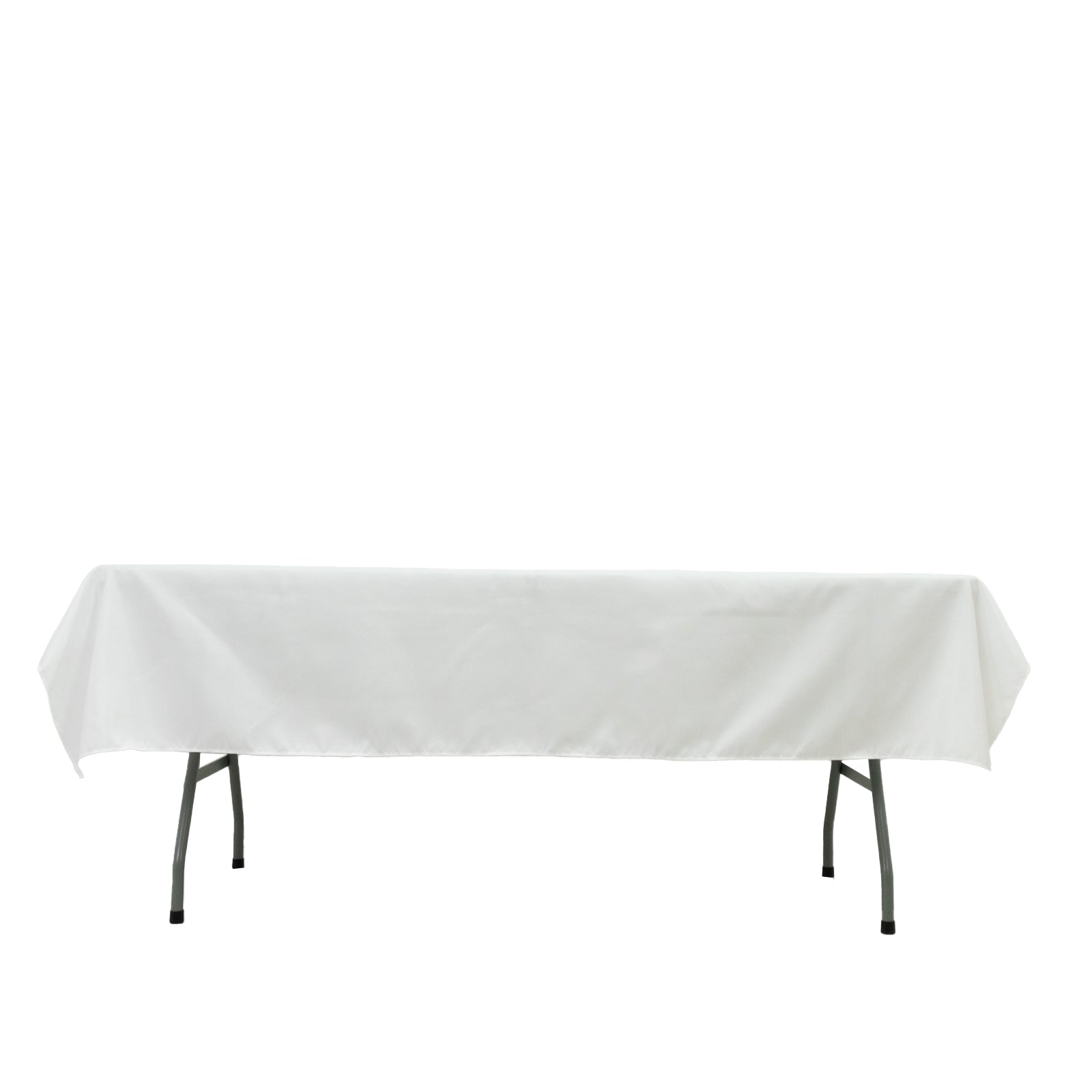 Polyester Tablecloth 60"×84" White – Rectangle, Washable & Wrinkle-Resistant, Perfect for Parties