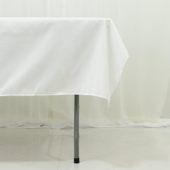 Polyester Tablecloth 60"×84" White – Rectangle, Washable & Wrinkle-Resistant, Perfect for Parties