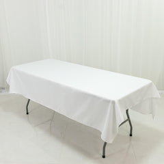 Polyester Tablecloth 60"×84" White – Rectangle, Washable & Wrinkle-Resistant, Perfect for Parties