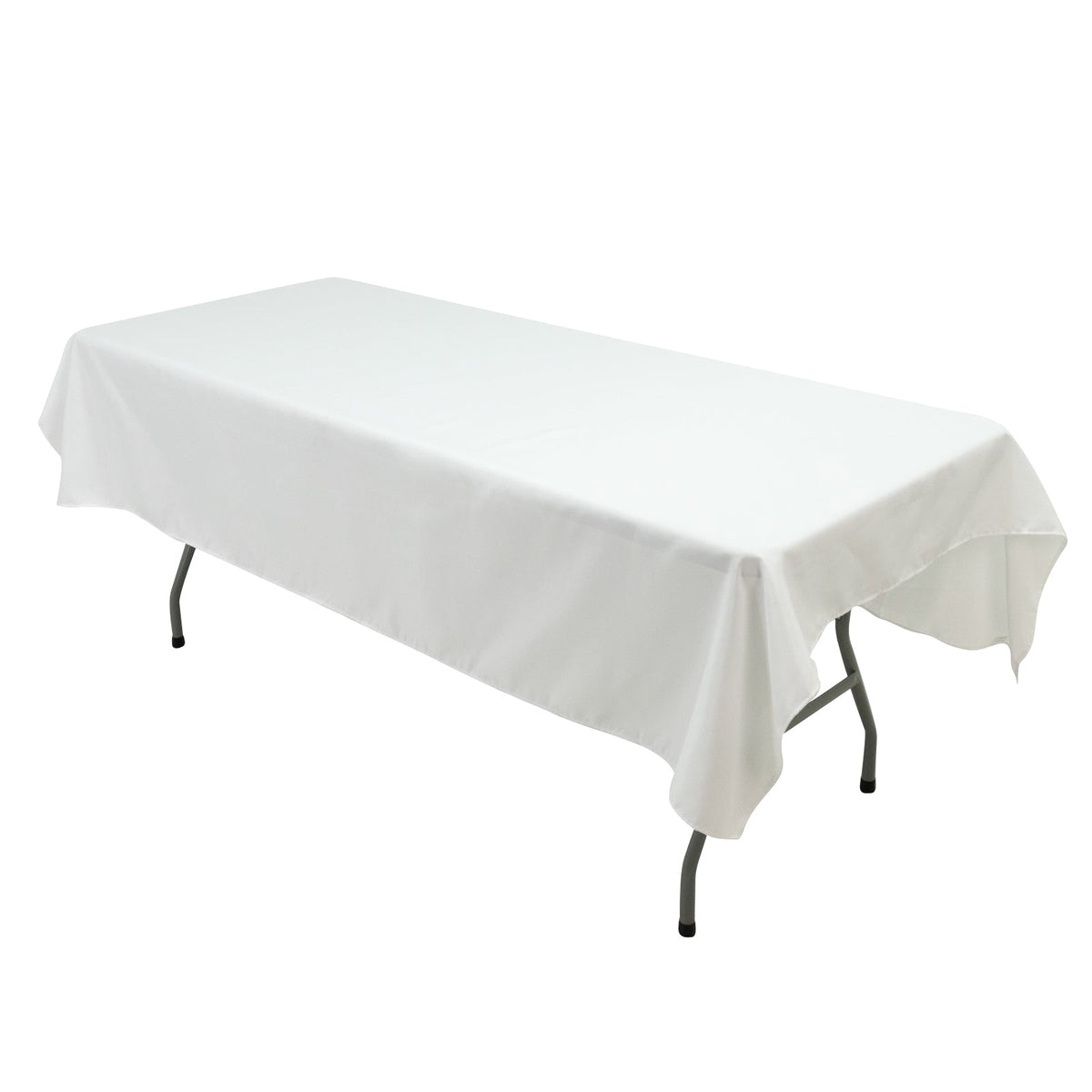 Polyester Tablecloth 60"×84" White – Rectangle, Washable & Wrinkle-Resistant, Perfect for Parties