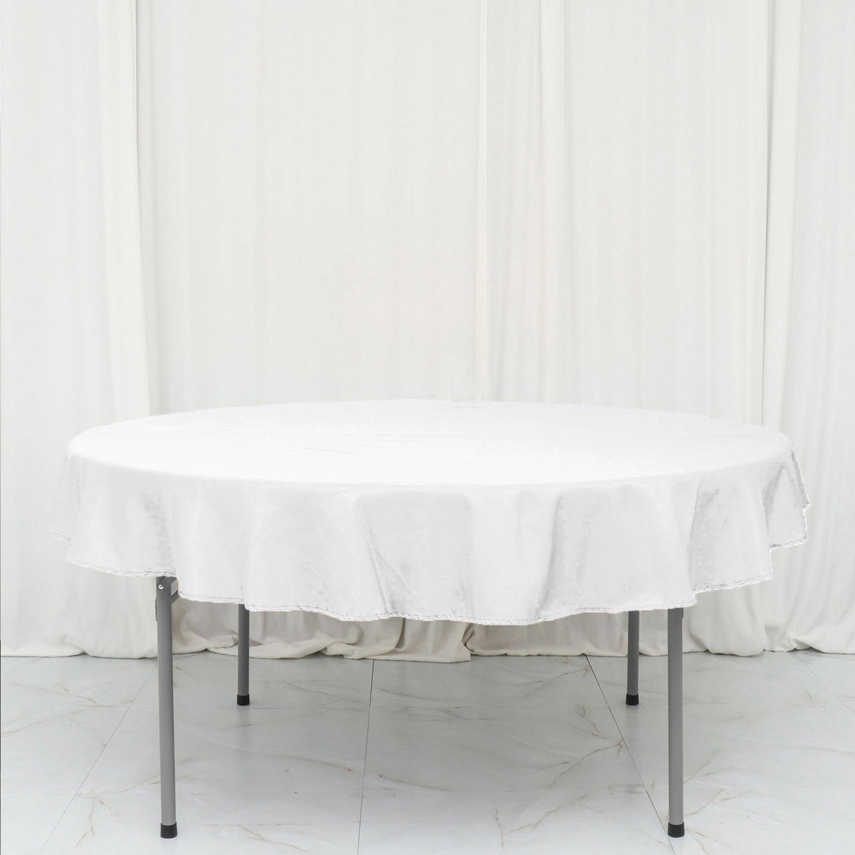 Polyester 70" Round Tablecloth White - Durable & Wrinkle-Resistant Table Cover for Everyday Use