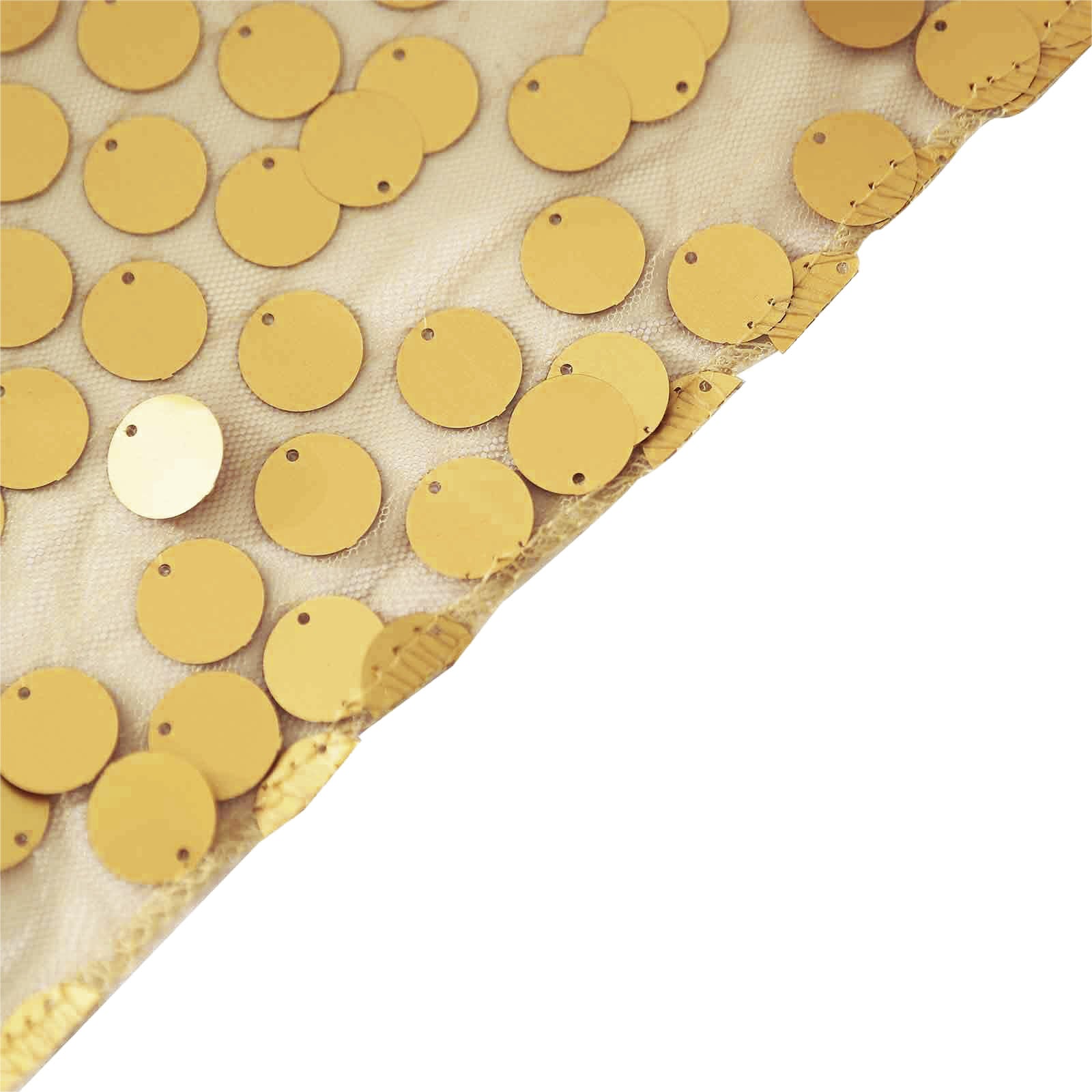 Sequin 120" Round Tablecloth Champagne - Seamless Big Payette Table Cover