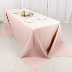 Polyester 90"x132" Rectangle Tablecloth Blush - Seamless Wrinkle-Resistant Table Cover
