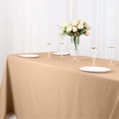 Polyester 90"x132" Rectangle Tablecloth Nude - Seamless Wrinkle-Resistant Table Cover