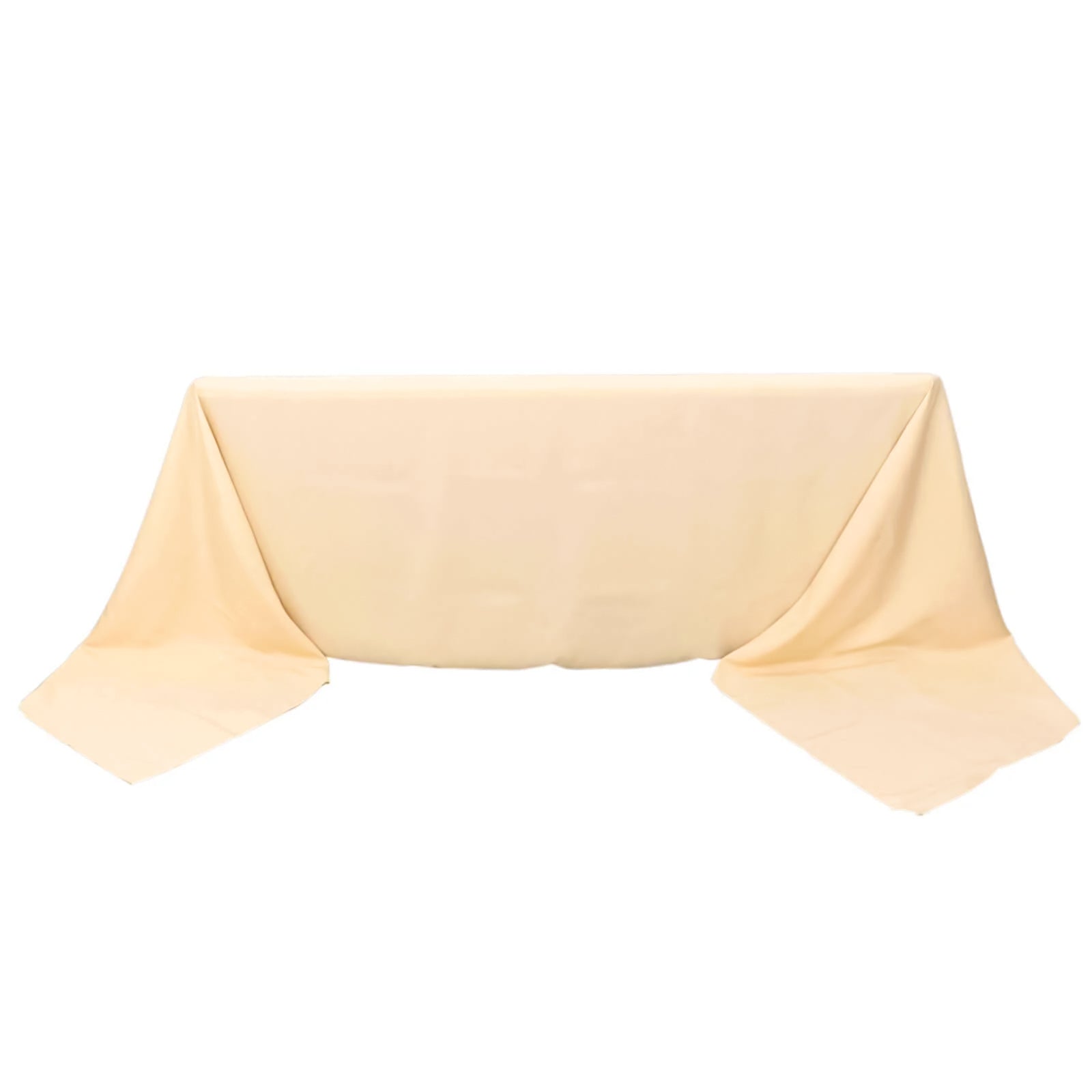 Premium Polyester 90"x156" Rectangle Tablecloth Beige - Seamless 220GSM Stain-Resistant Table Cover