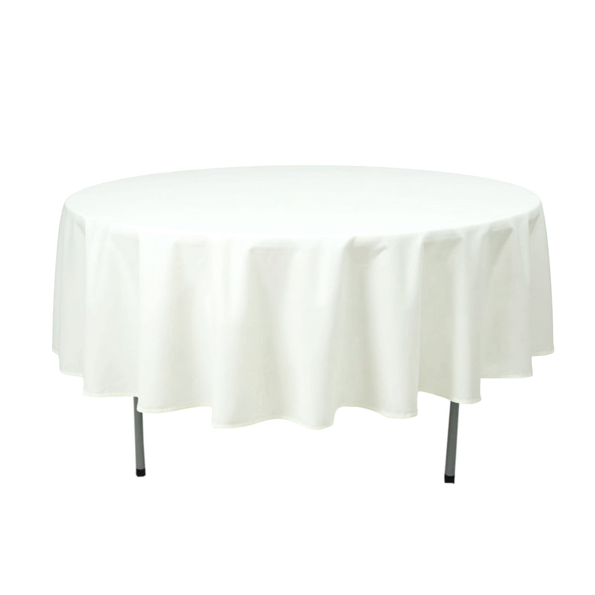 Premium Polyester 90" Round Tablecloth Ivory - Stain and Wrinkle-Resistant Design with 220GSM Thickness Table Cover