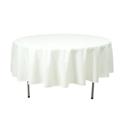 Premium Polyester 90" Round Tablecloth Ivory - Stain and Wrinkle-Resistant Design with 220GSM Thickness Table Cover