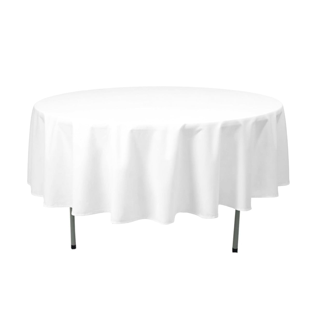 Premium Polyester 90" Round Tablecloth White - Stain and Wrinkle-Resistant 220GSM Table Cover for Weddings & Event Decor