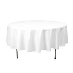 Premium Polyester 90" Round Tablecloth White - Stain and Wrinkle-Resistant 220GSM Table Cover for Weddings & Event Decor