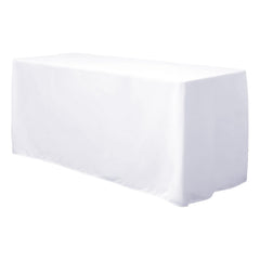 Fitted Polyester 48"x30" Rectangle Tablecloth White - Durable Table Cover for Everyday Use