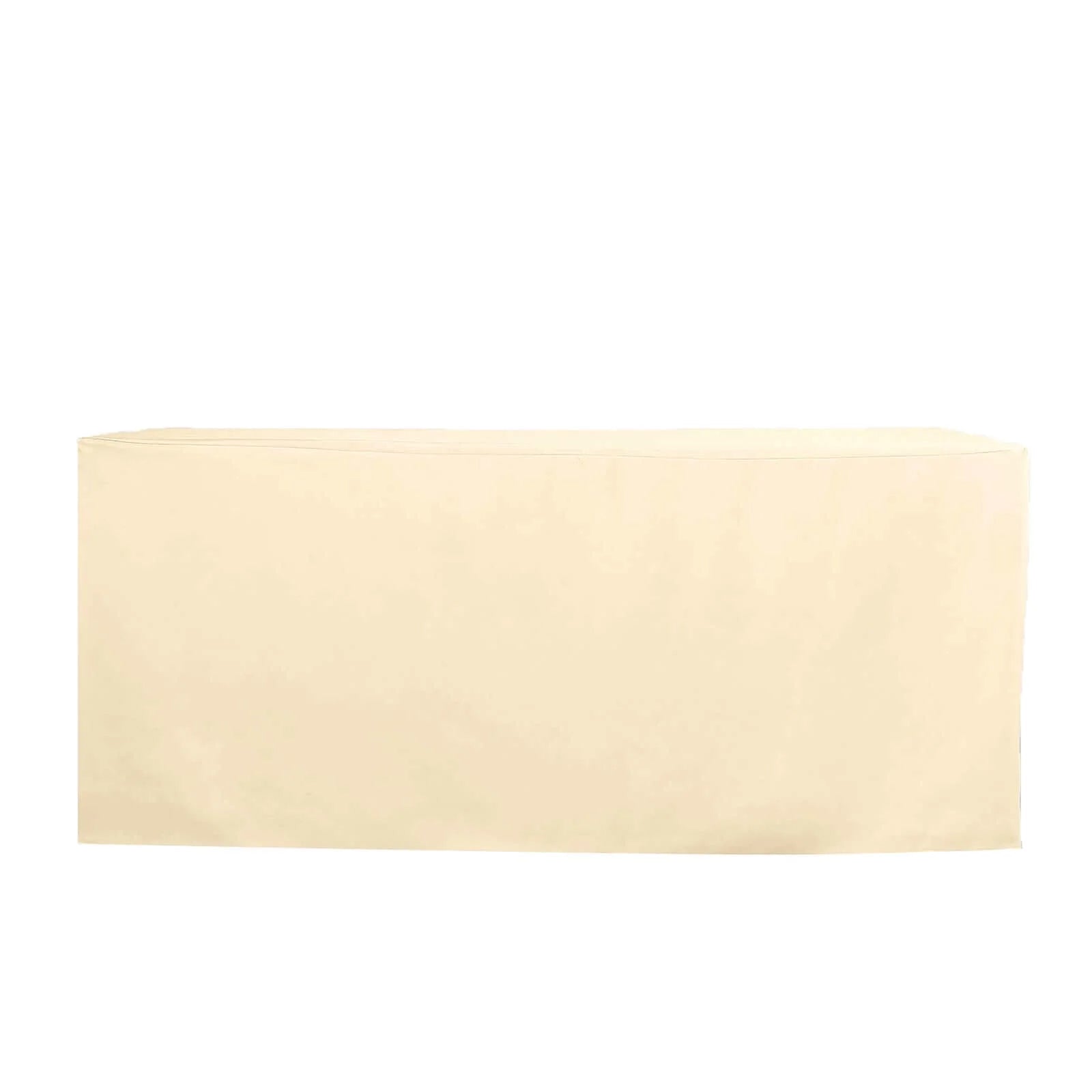 Fitted Polyester 72"x30" Rectangle Tablecloth Beige - Durable Table Cover