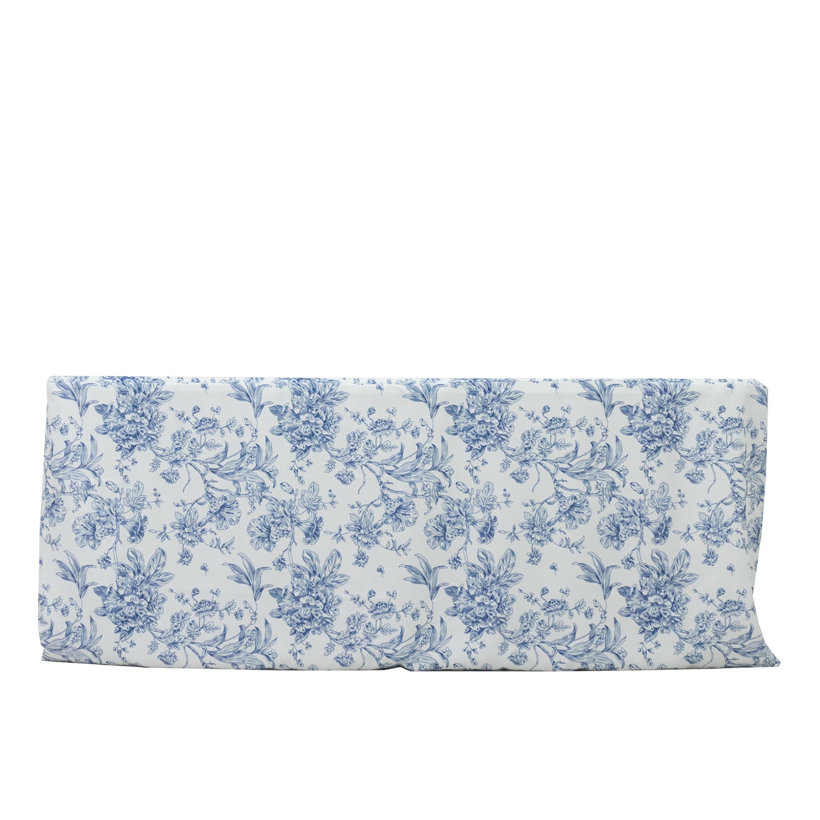 French Toile Fitted Tablecloth 6ft – Blue & White Rectangular Polyester Wrinkle-Resistant Table Cover